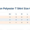 COTTON POLYSTER T SHIRT SIZE CHART